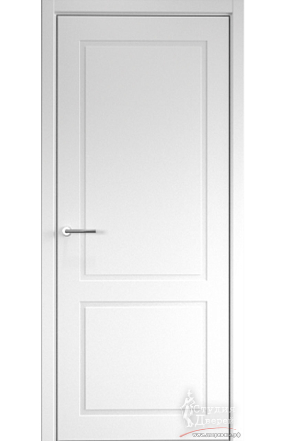 Полотно дверное ПГ Неоклассика 2 Эмаль белый (магнитная защелка)